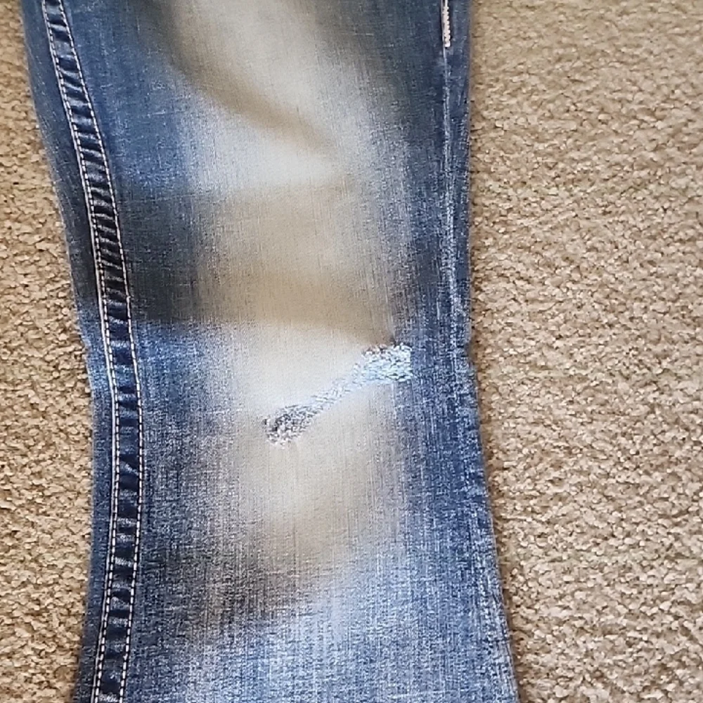 Vigoss Distressed Flare Jeans - Light Blue - Picture 3 of 7